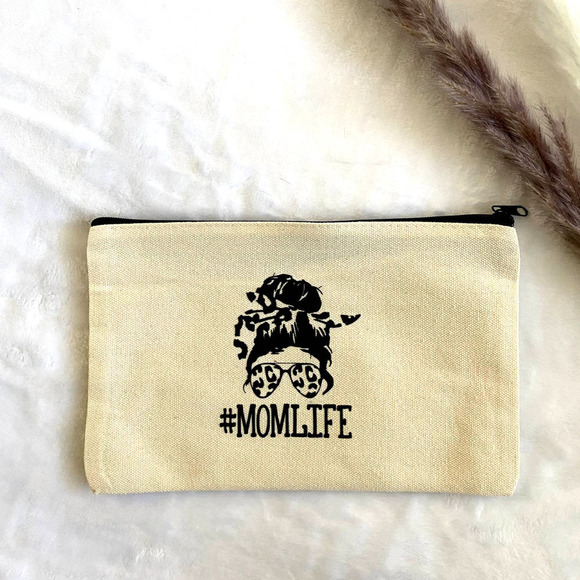 #momlife Canvas Make Up Pouch - Picture 1 of 4